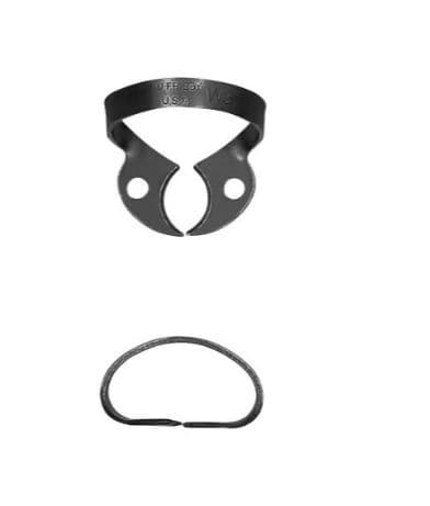 Hu-Friedy Black Line Rubber Dam Clamp #W3, Wingless, Small Lower Molars, Satin Steel, 1 Each - Clamp, Rubber Dam #W3, Black Line - Image 1