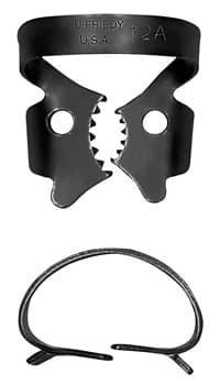 Hu-Friedy Black Line Rubber Dam Clamp #12A, Winged, Lower Right Molars, RDCM12AX - Clamp, Rubber Dam #12A, Black Line - Image 1