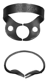 Hu-Friedy Black Line Rubber Dam Clamp #W8A, Wingless, Molar, RDCMW8AX - Rubber Dam Clamp #W8A Black Line - Image 1