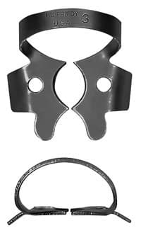 Hu-Friedy Black Line Rubber Dam Clamp #3, Winged, Small Lower Molars, RDCM3X - Clamp, Rubber Dam #3, Black Line - Image 1