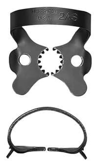 Hu-Friedy Black Line Rubber Dam Clamp #2AS, Winged, for Larger Premolars, RDCM2ASX - Clamp, Rubber Dam #2AS, Black Line - Image 1
