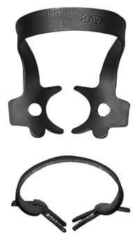 Hu-Friedy Black Line Rubber Dam Clamp #8AD, Winged Molar, RDCM8ADX - Clamp, Rubber Dam #8AD, Black Line - Image 1