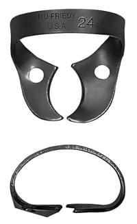 Hu-Friedy Black Line Rubber Dam Clamp, Wingless, Size 24, Matte Satin Finish - Black Line Rubber Dam Clamp - Image 1