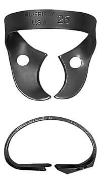 Hu-Friedy Black Line Rubber Dam Clamp #25, Wingless, Upper Left/Lower Right Molars, RDCM25X - Clamp, Rubber Dam #25, Black Line - Image 1