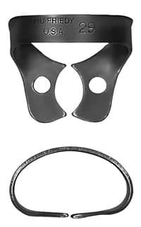 Hu-Friedy Black Line Rubber Dam Clamp #29, Wingless, Lower Premolars, RDCM29X - Clamp, Rubber Dam #29, Black Line - Image 1