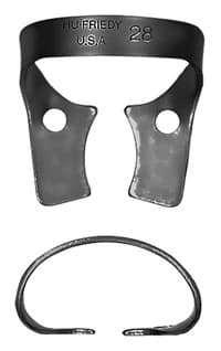 Hu-Friedy Black Line Rubber Dam Clamp #28, Wingless, Lower Molar, RDCM28X - Clamp, Rubber Dam #28, Black Line - Image 1