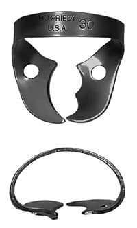 Hu-Friedy Black Line Rubber Dam Clamp #30, Wingless, Upper Right Molar, RDCM30X - Clamp, Rubber Dam #30, Black Line - Image 1