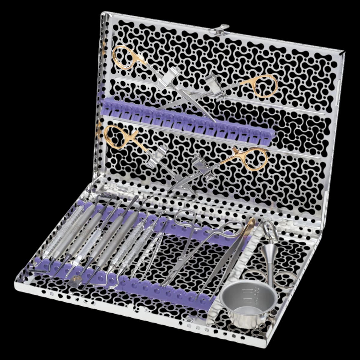 Hu-Friedy Black Line Keys Socket Grafting Kit, 16-Piece Surgical Instrument Set with IMS Infinity Series Cassette, IMNKEYSGKT - Black Line Keys Socket Grafting Kit - Black Line Keys Socket Grafting Kit - Image 1