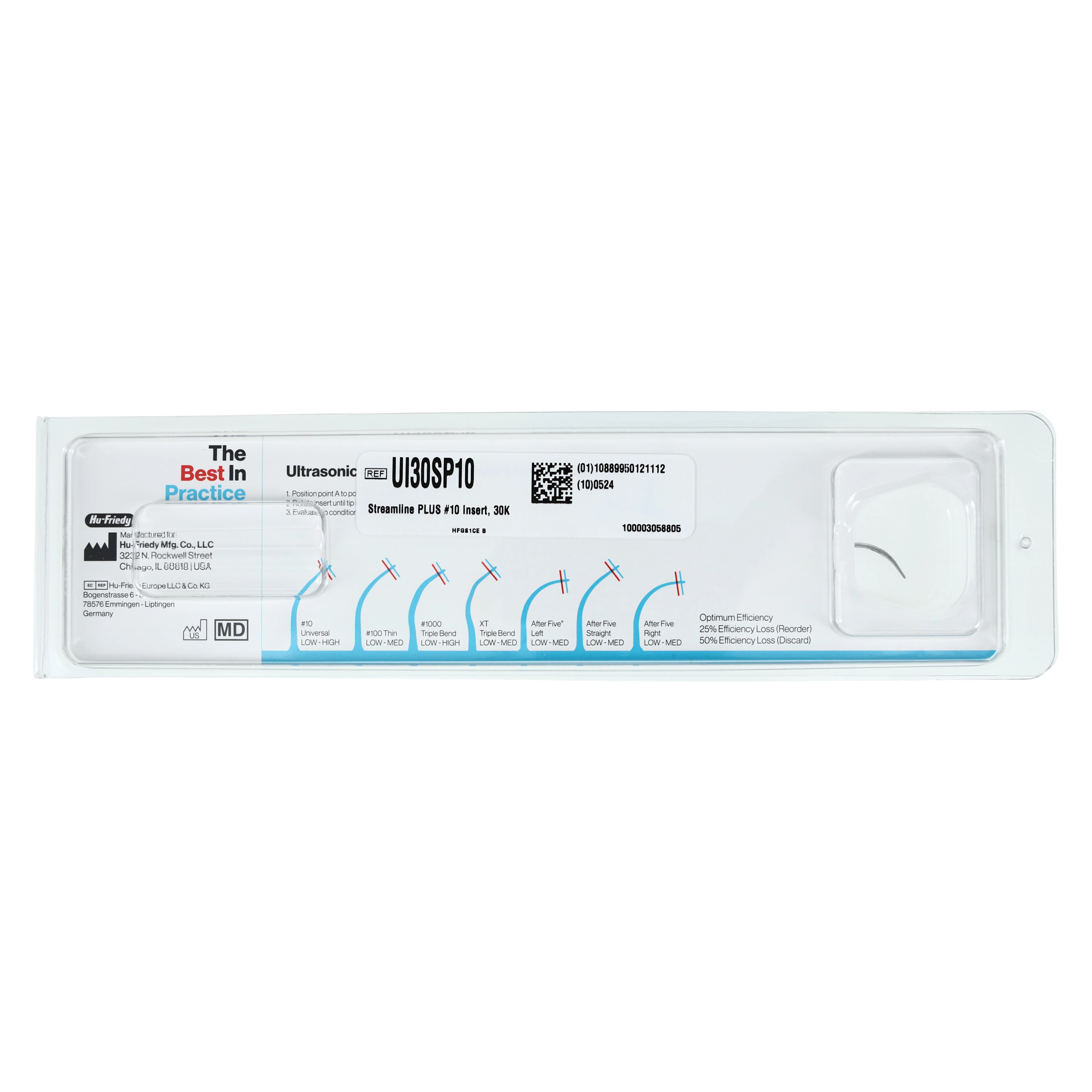 Hu-Friedy Streamline PLUS Ultrasonic Insert #10 Universal 30 kHz, Silicone Grip, UI30SP10 thumbnail 2