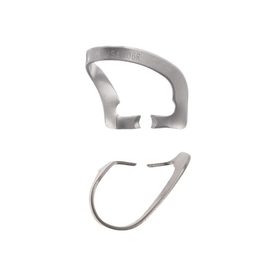 Hu-Friedy #106R Rubber Dam Clamp, Satin Steel, Wingless, Matte Finish, Each - #106R Rubber Dam Clamp Satin Steel - Image 1