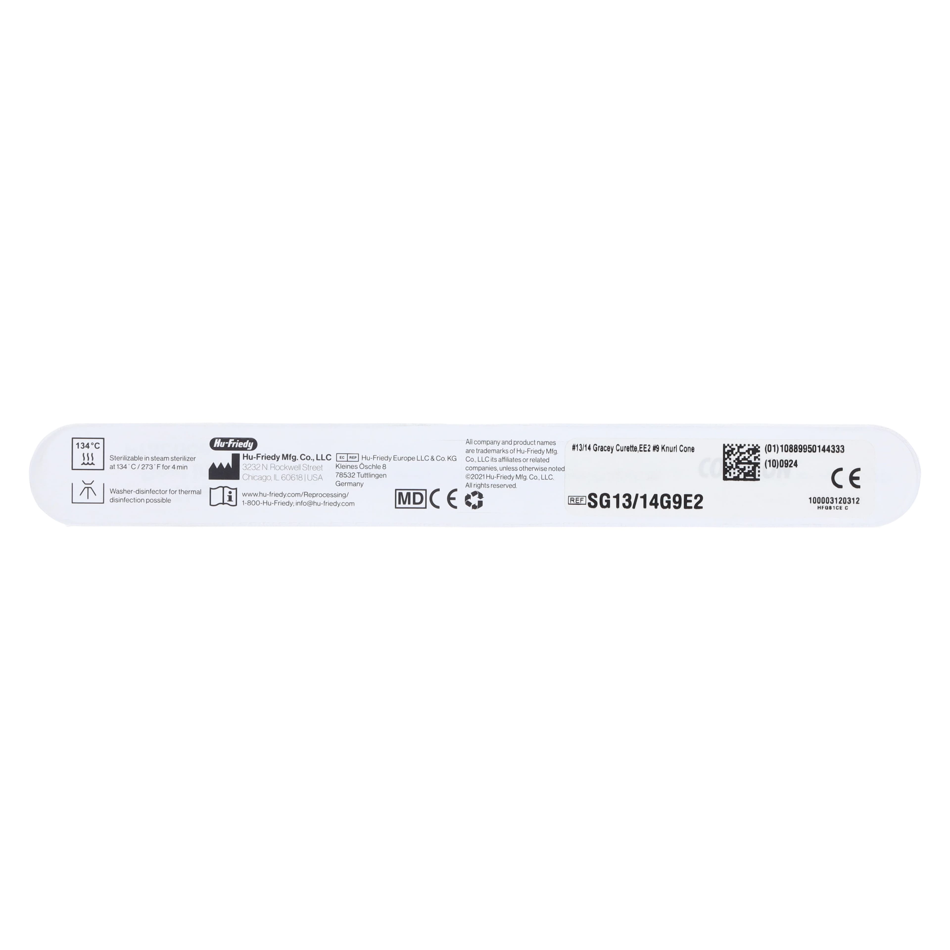 Hu-Friedy EverEdge 2.0 Gracey Curette #13/14, Double-Ended, #9 Knurl Cone Handle, Stainless Steel, 1 Each thumbnail 8