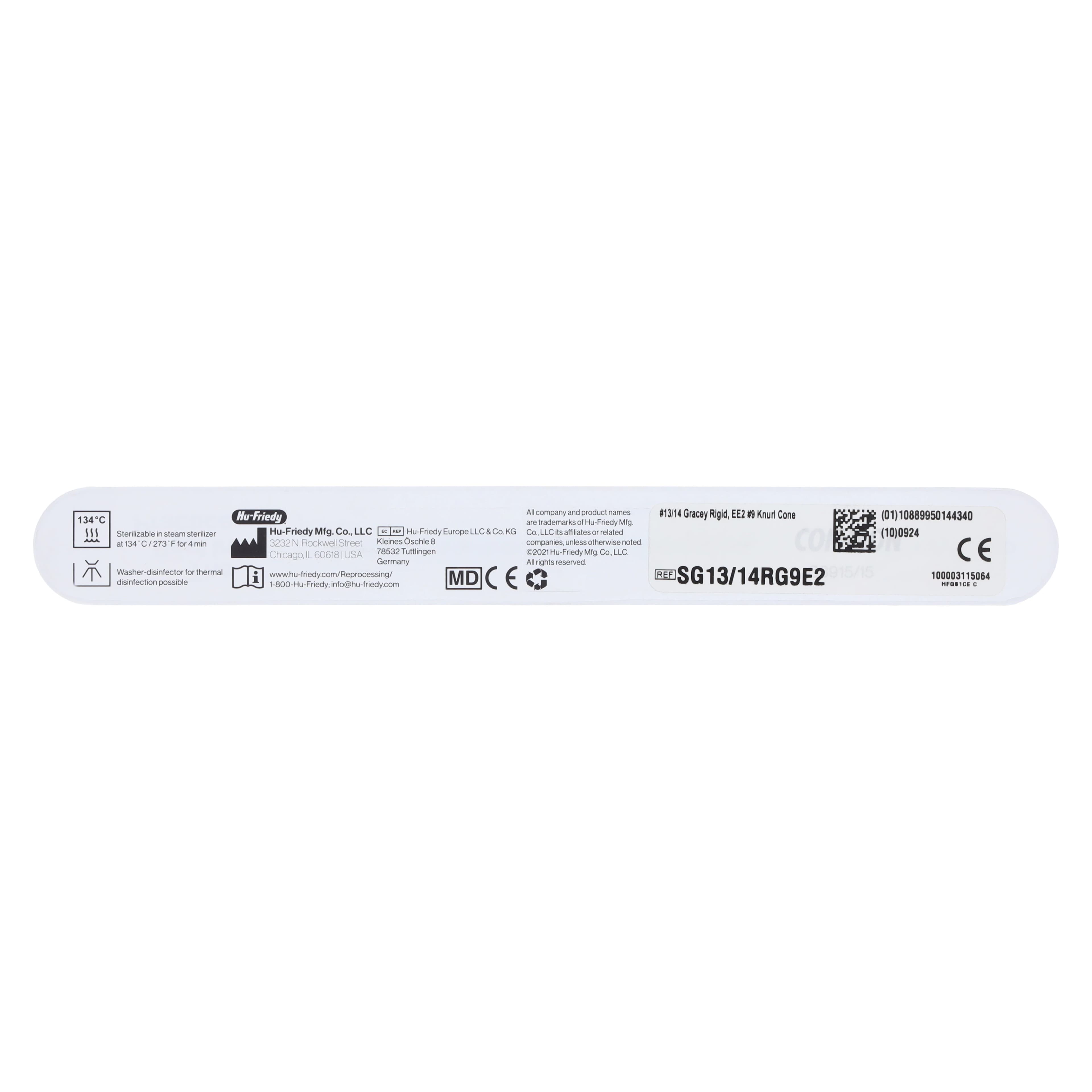 Hu-Friedy #13/14 Gracey Rigid EverEdge 2.0 Scaler/Curette, Double-Ended, #9 Knurl Cone Handle thumbnail 8