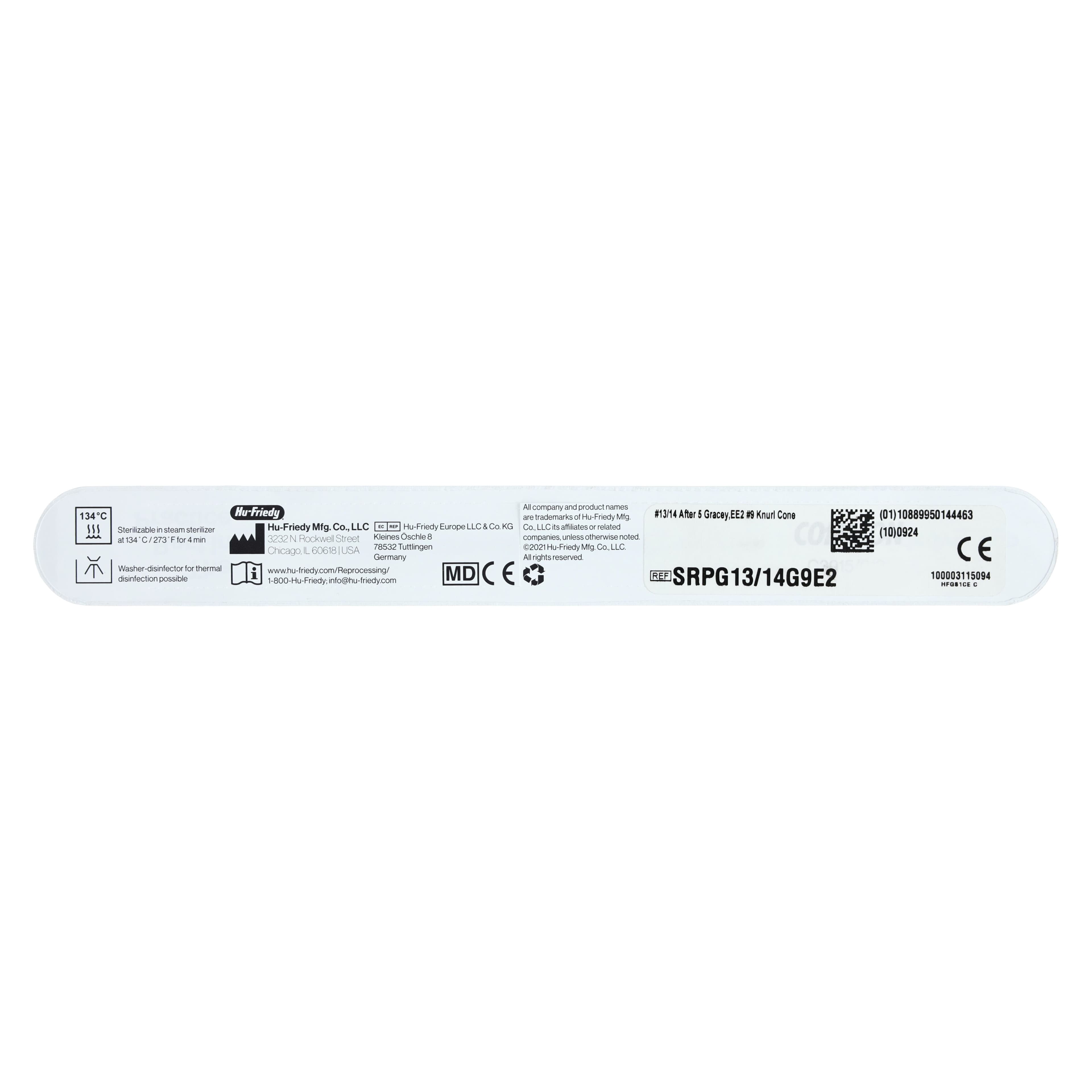 Hu-Friedy #13/14 After Five Gracey EverEdge 2.0 Scaler/Curette, Double-Ended, #9 Knurl Cone Handle thumbnail 8