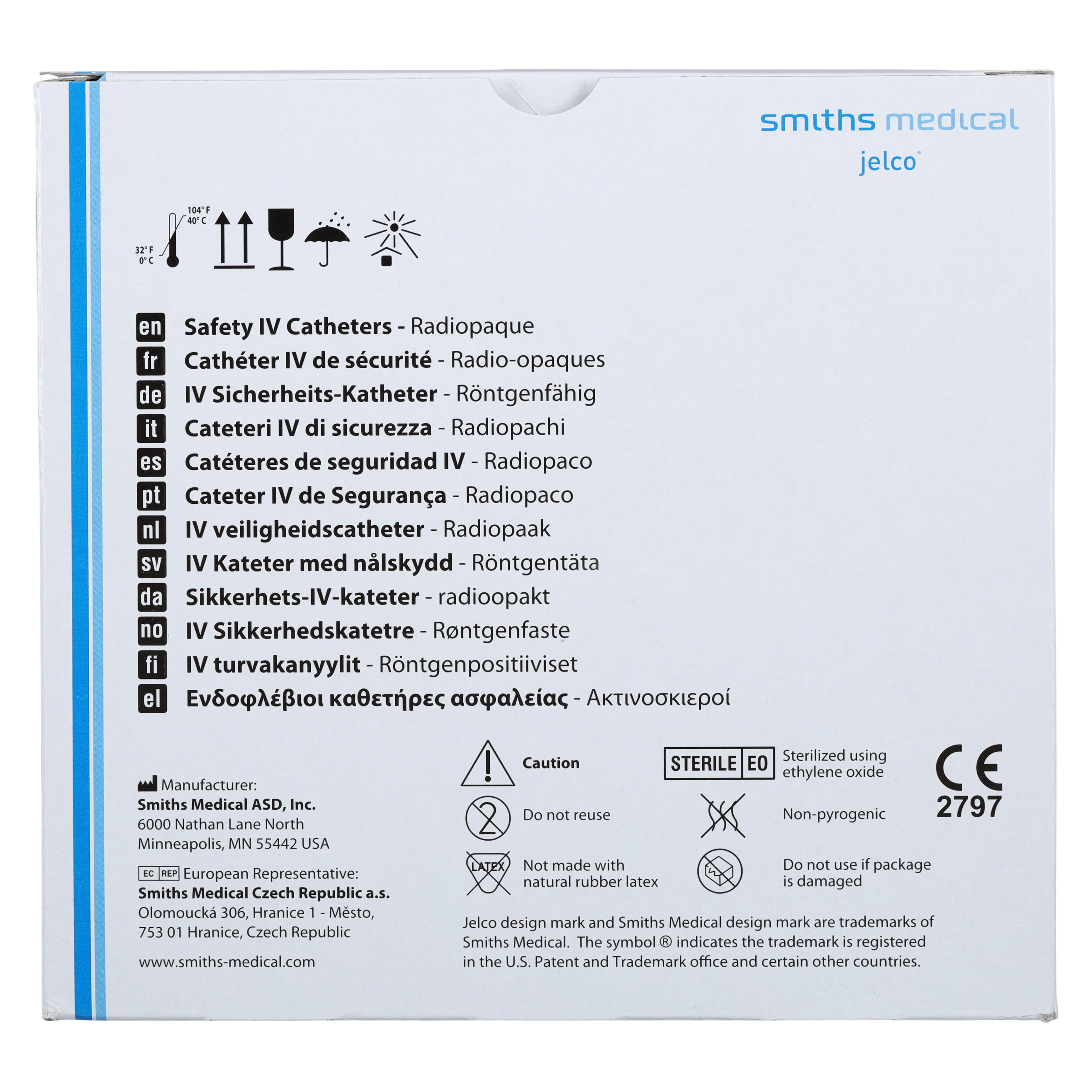 Jelco Protectiv Plus IV Catheter with Wings, 24 Gauge, 5/8" Length, Safety Straight, Yellow, Sterile, 50/Box thumbnail 4