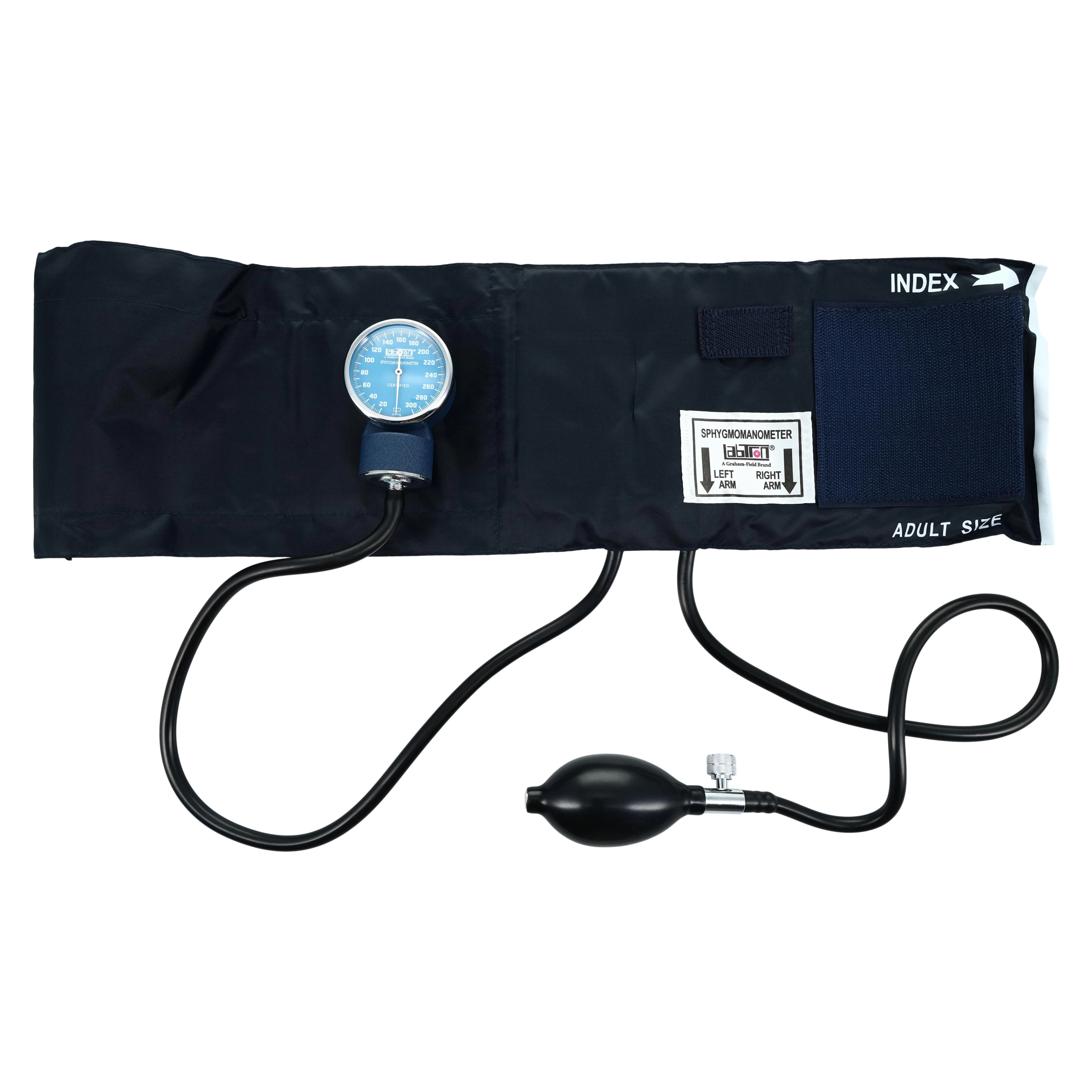 Labtron Monarch Deluxe Aneroid Sphygmomanometer, Blue, Latex Arm Cuff, Dial Display, Each thumbnail 3