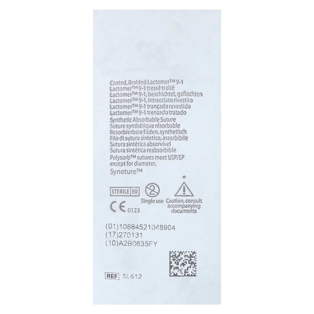 Medtronic Polysorb Absorbable Suture, 2-0, 30" Polyester Braid, C-23 Reverse Cutting 1/2 Circle Needle 24mm, Undyed, 36/Case thumbnail 4