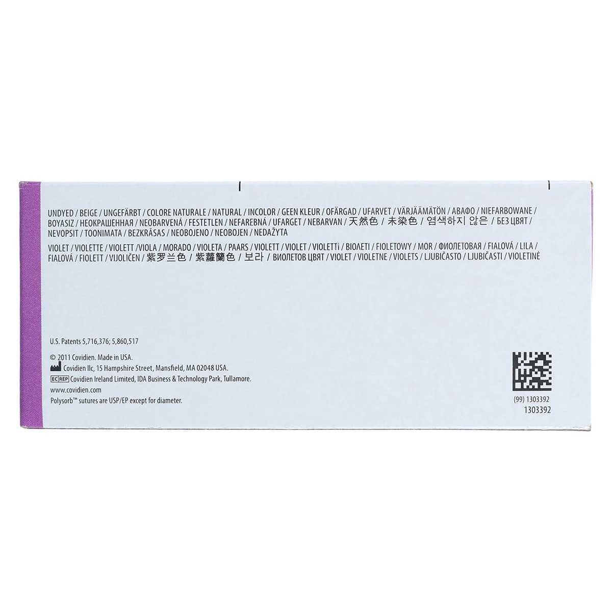 Medtronic Polysorb Absorbable Suture, 2-0, 30" Polyester Braid, C-23 Reverse Cutting 1/2 Circle Needle 24mm, Undyed, 36/Case thumbnail 7