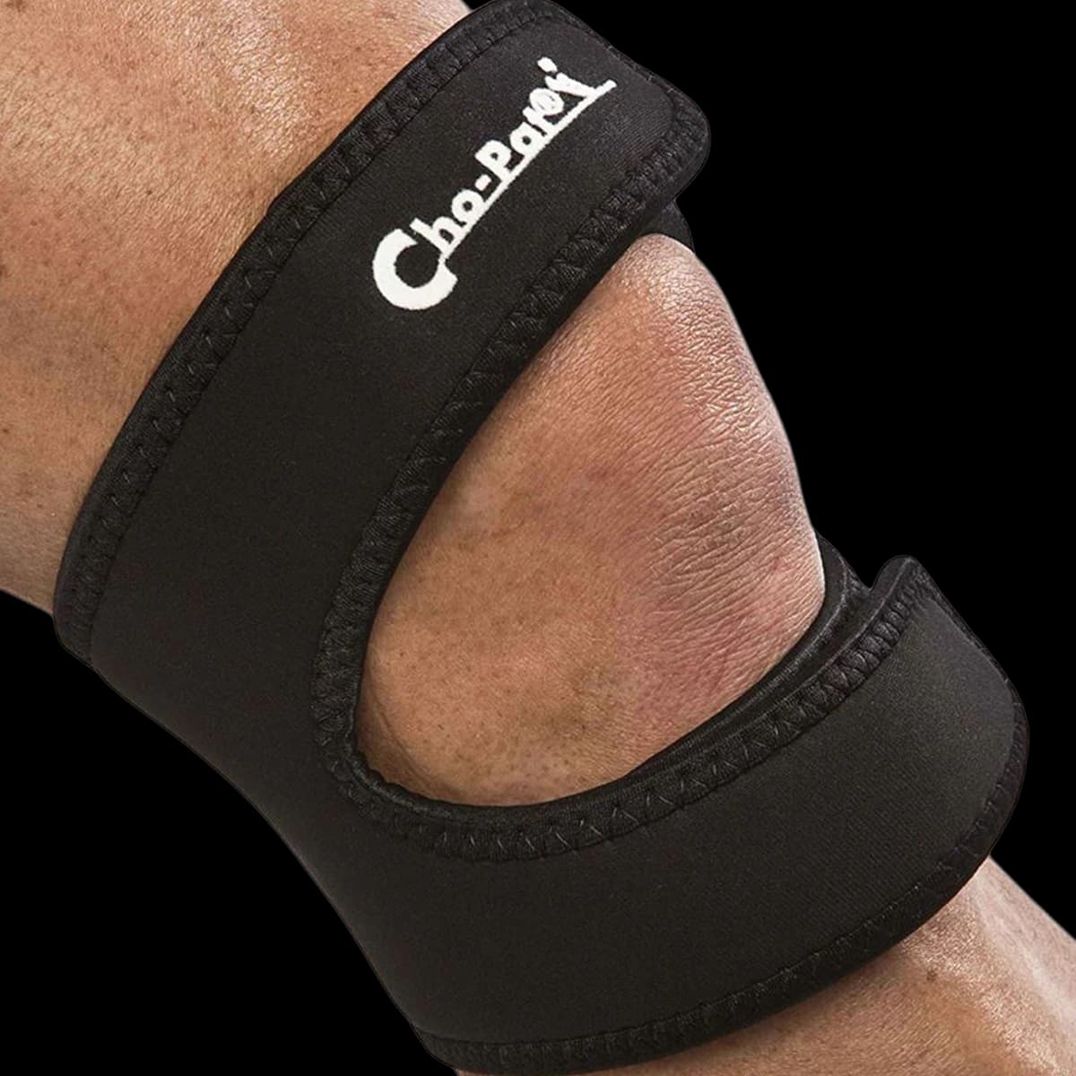Cho-Pat Dual Action Knee Strap, Neoprene, Size Large, Black - Strap Dual Action Knee Black - Image 1