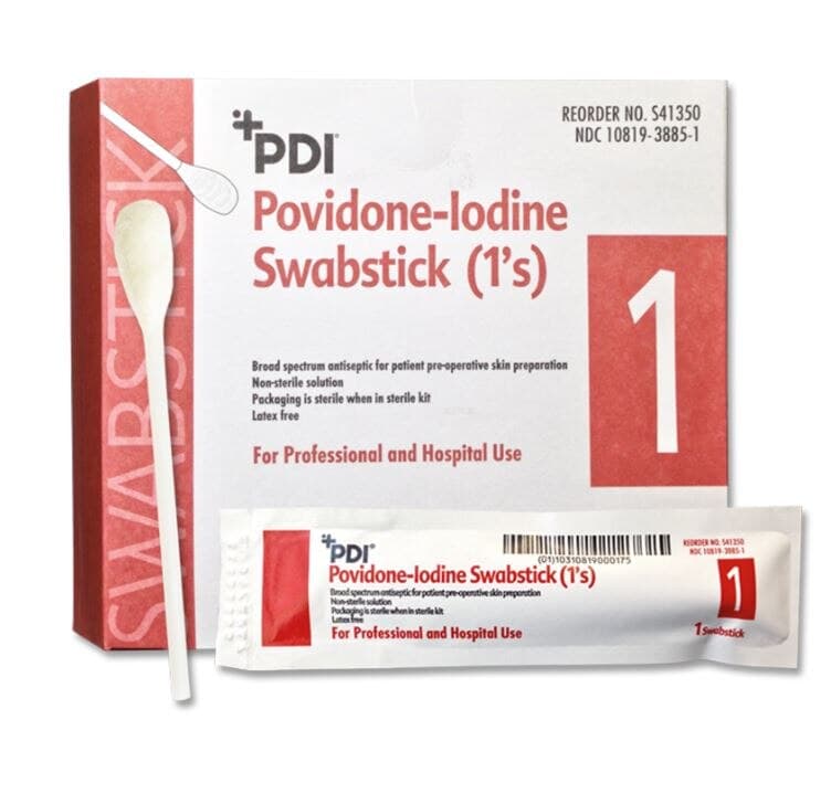 PDI Povidone-Iodine Swabstick, 1 per Pouch, 50 Pouches per Box, S41350 thumbnail 2