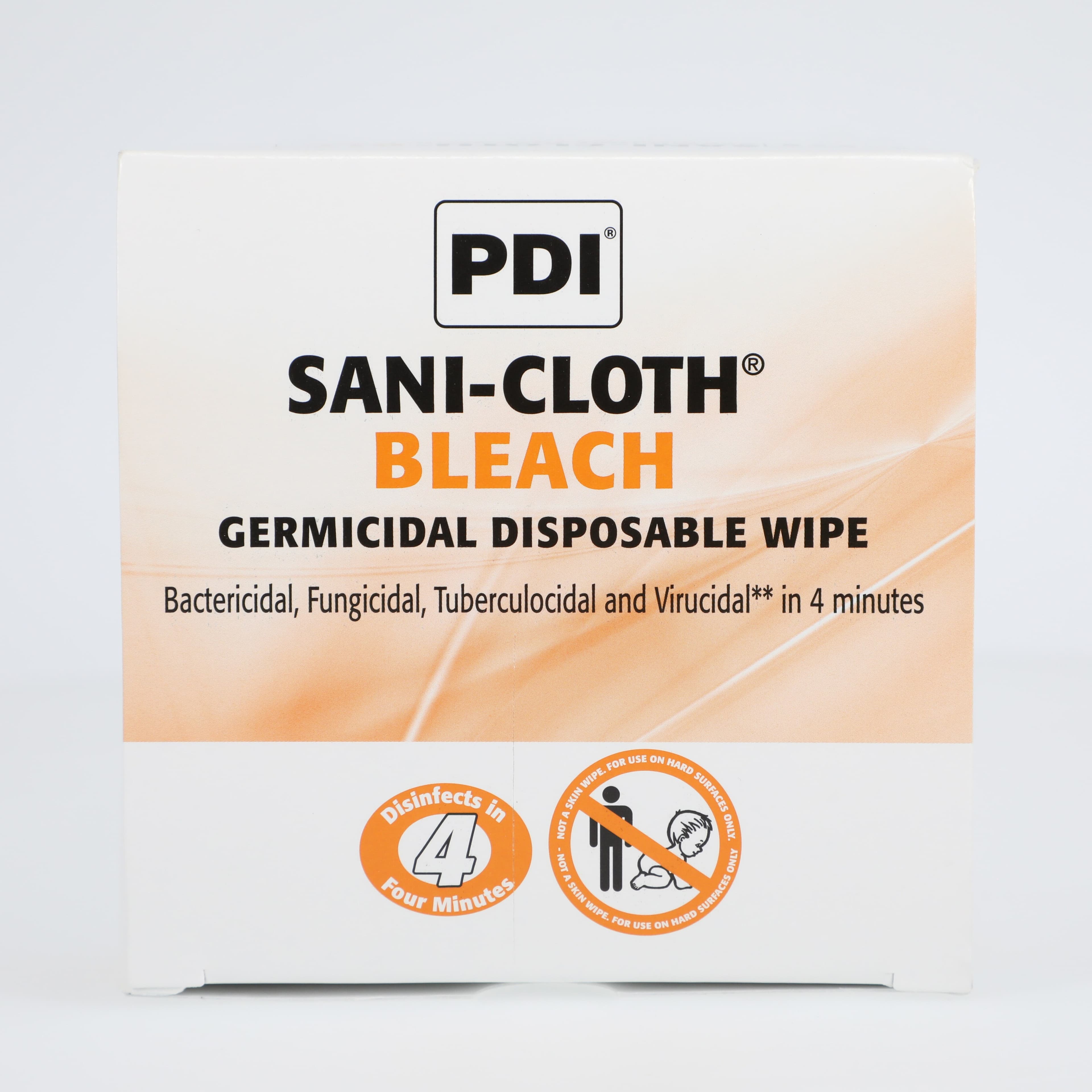 PDI Sani-Cloth Bleach Germicidal Disposable Wipes, X-Large, 11.5" x 11.75", Individually Wrapped, 40/Box, U26595 thumbnail 2
