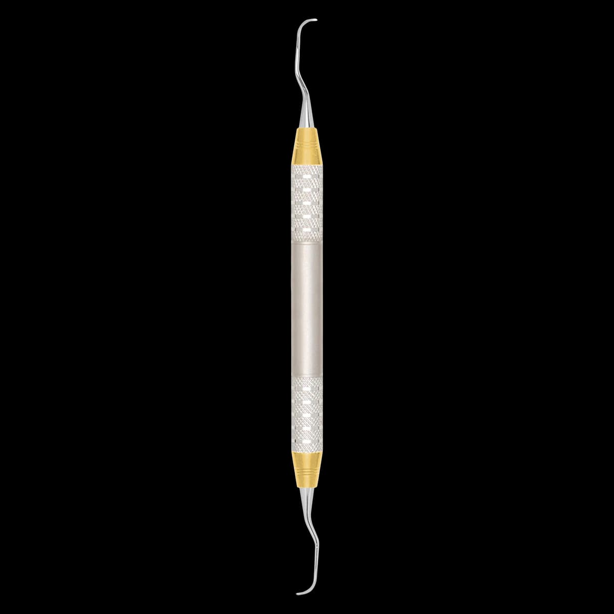 A. Titan Instruments D-Lite Langer 1/2 Curette, Double-Ended, #6 Handle, Stainless Steel, 1 Each - Langer 1-2 Curette D-Lite Handle - Image 1