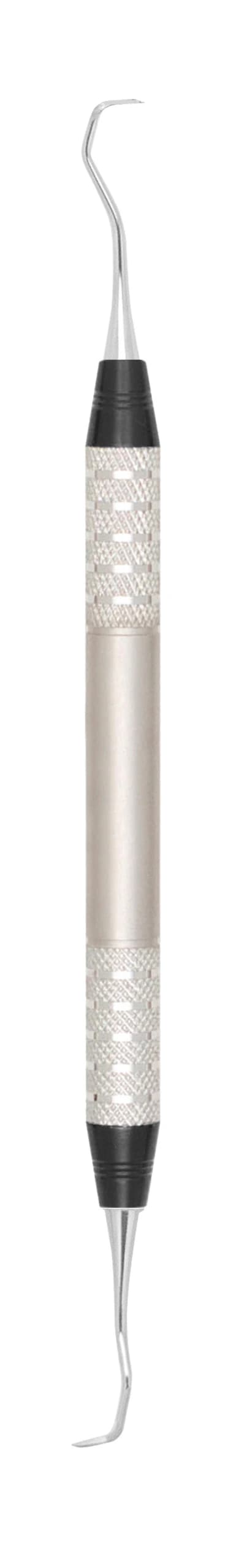 A. Titan Instruments D-Lite Jacquette Scaler 1/2, Double End, #6 Anterior, Stainless Steel, Black Color Coded, Each - Jacquette Scaler 1-2 D-Lite Handle - Image 1