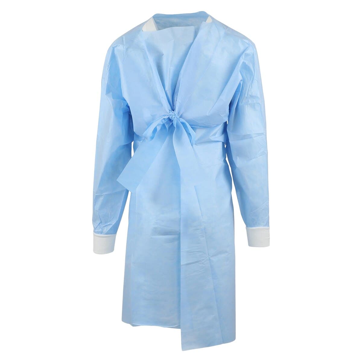 Halyard Comfort Disposable Protective Gown, Spunbonded Film Laminate, Universal Size, Blue, Non-Sterile, Thumb Loop Cuff, 100/Case thumbnail 3