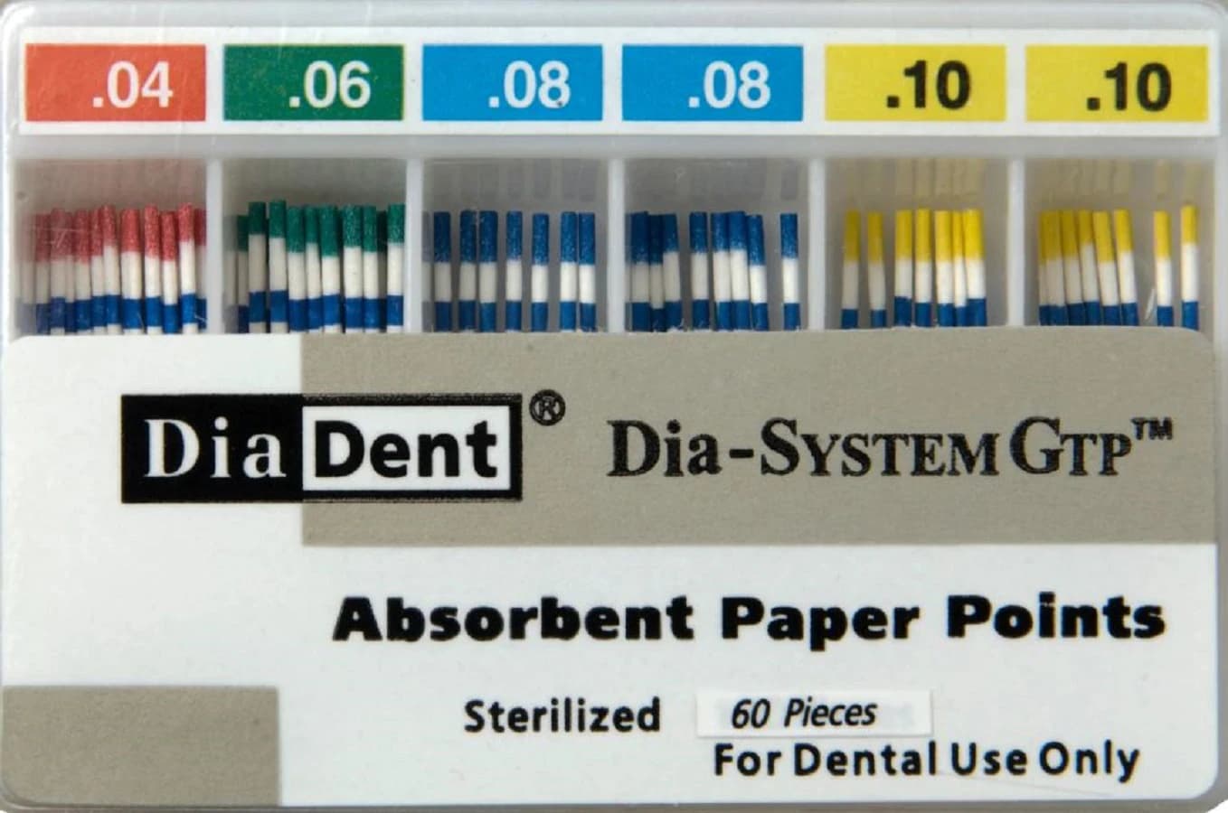 Diadent Dia-System GTP .04 #20 Paper Points, Non-Marked, Double Tapered, 100/Box - DIA-SYSTEM GTP .04 #20 Paper Point Non-Marked (100) - Image 1