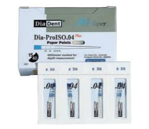 DiaDent Dia-ProISO GT Absorbent Paper Points, .04 Taper, #50, Yellow, mm-Marked, Spillproof, 100/Box - DIA-ISO GT .04 #50 Paper Point Marked (100) - Image 1