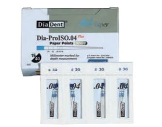 DiaDent Dia-ProISO GT Absorbent Paper Points, .04 Taper, #55, mm-Marked, Red, Spillproof Pack of 100 - DIA-ISO GT .04 #55 Paper Point Marked (100) - Image 1