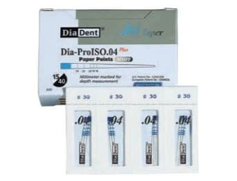 DiaDent Dia-ProISO GT Absorbent Paper Points, .04 Taper, #60, mm-Marked, Blue, Spillproof Pack of 100 - DIA-ISO GT .04 #60 Paper Point Marked (100) - Image 1