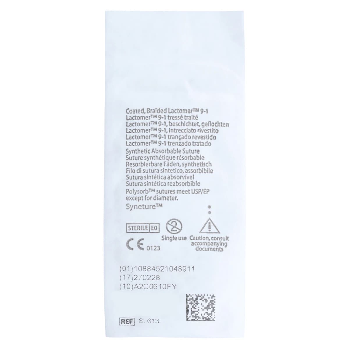 Medtronic Polysorb 3-0 Suture, 30" Polyester Braid, C-23 Reverse Cutting 1/2 Circle Needle 24mm, Undyed, 36/Case thumbnail 4