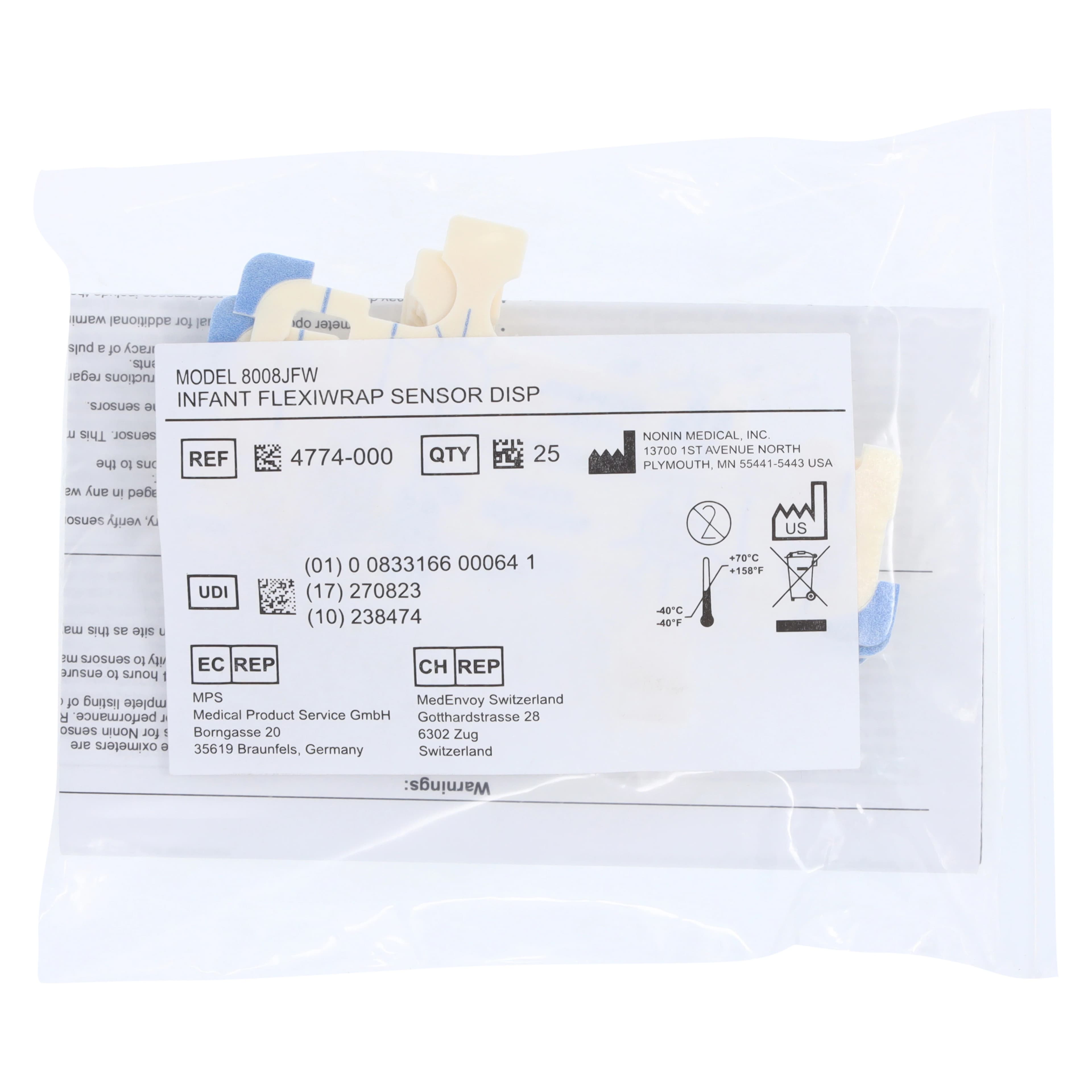 Nonin Medical FlexiWrap Xpod SPO2 Sensor Wrap, Infant, For Flex Sensor 8008J, 25/Box thumbnail 3