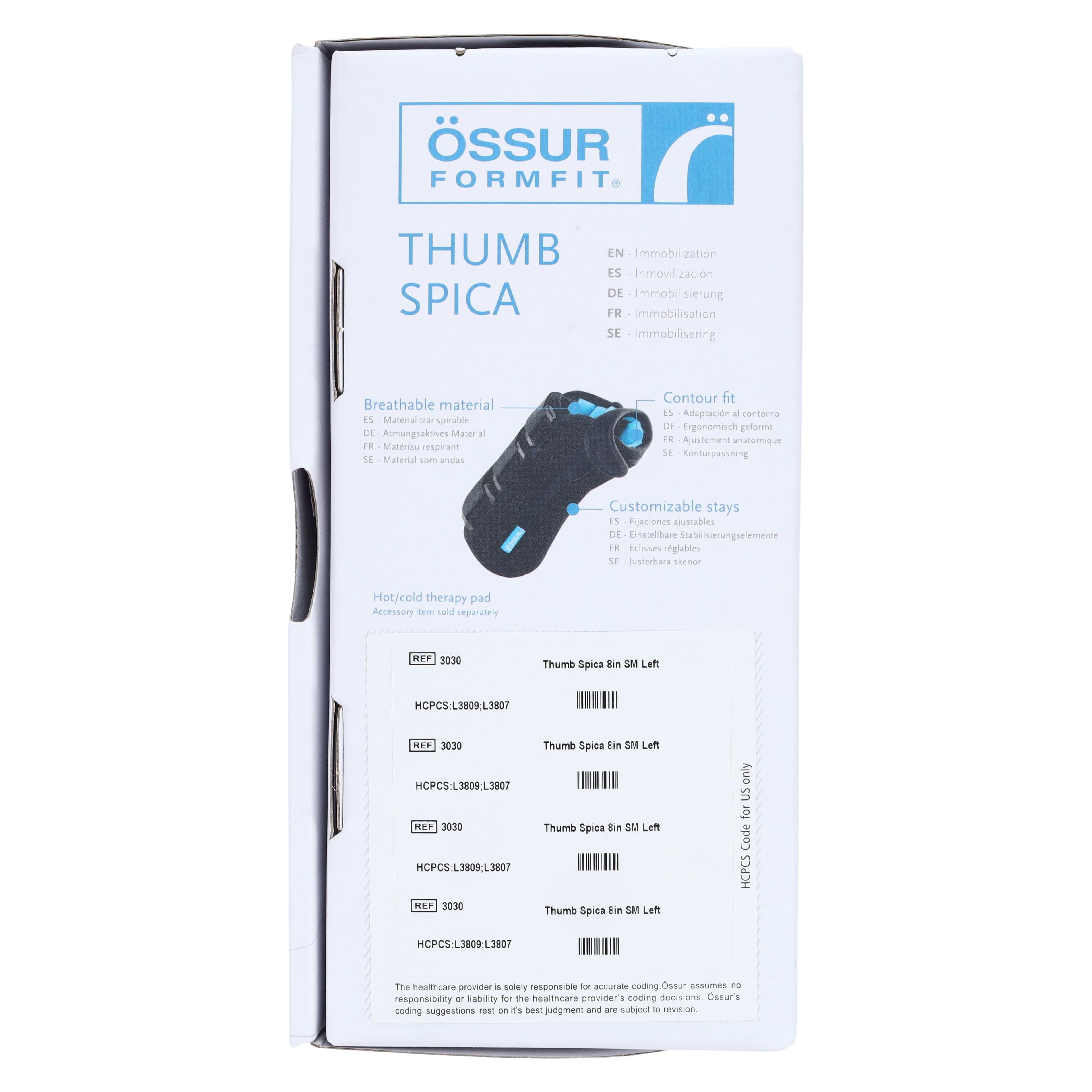 Ossur Formfit Thumb Spica Splint, Left, Size Small (6-7") thumbnail 7
