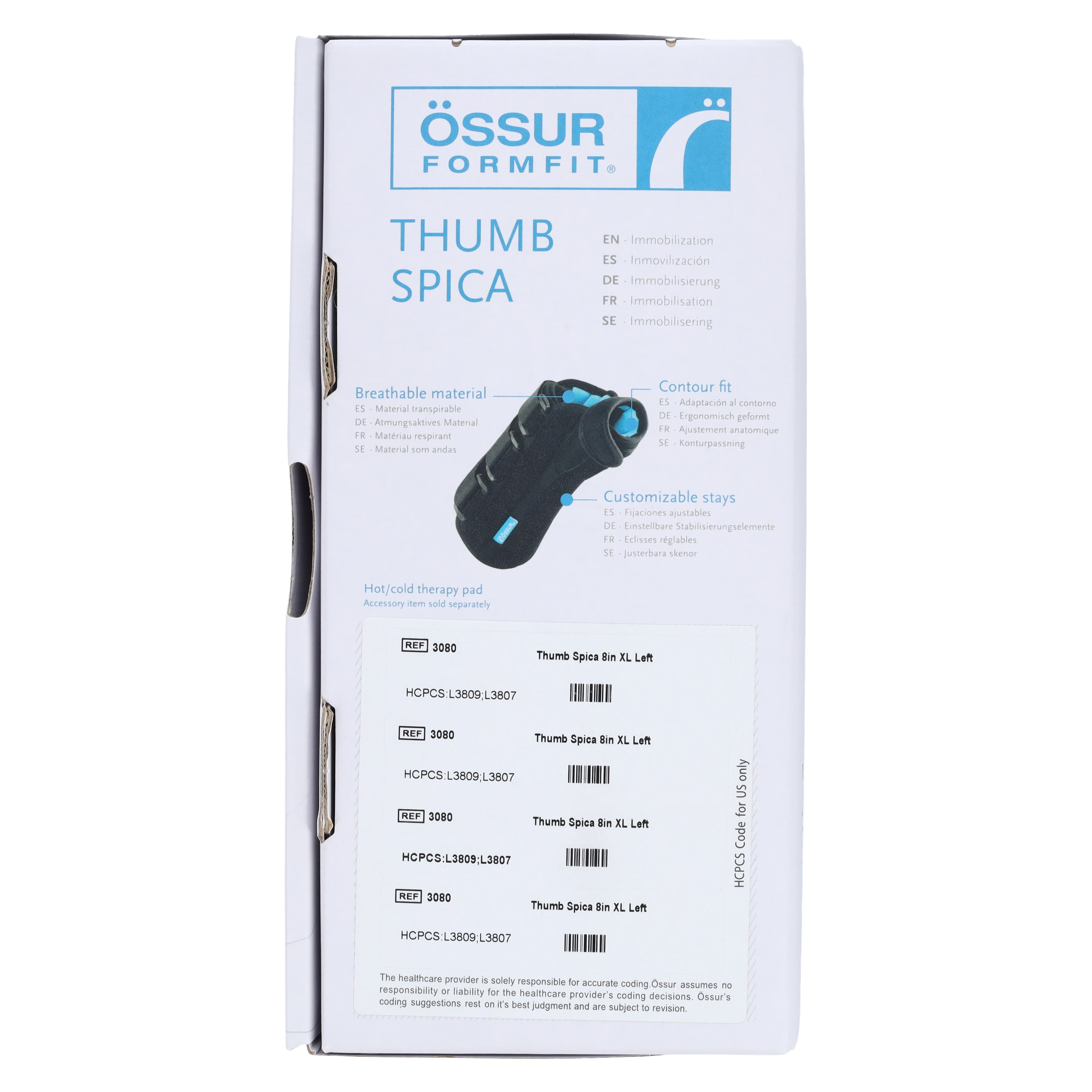 Ossur Formfit Thumb Spica Splint, Left, X-Large, 9-10" thumbnail 7