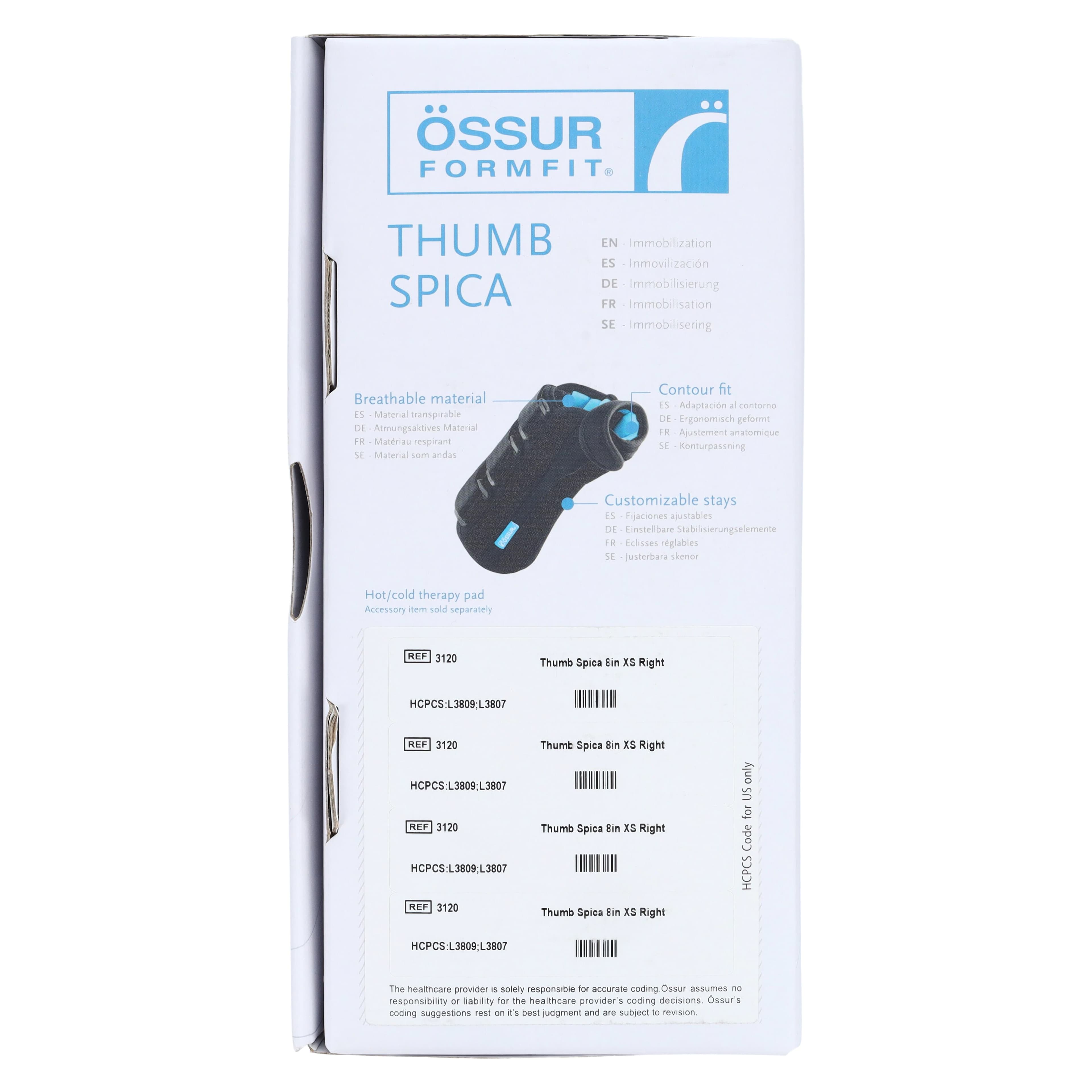 Ossur Formfit Thumb Spica Splint, Right, X-Small (5-6") thumbnail 7