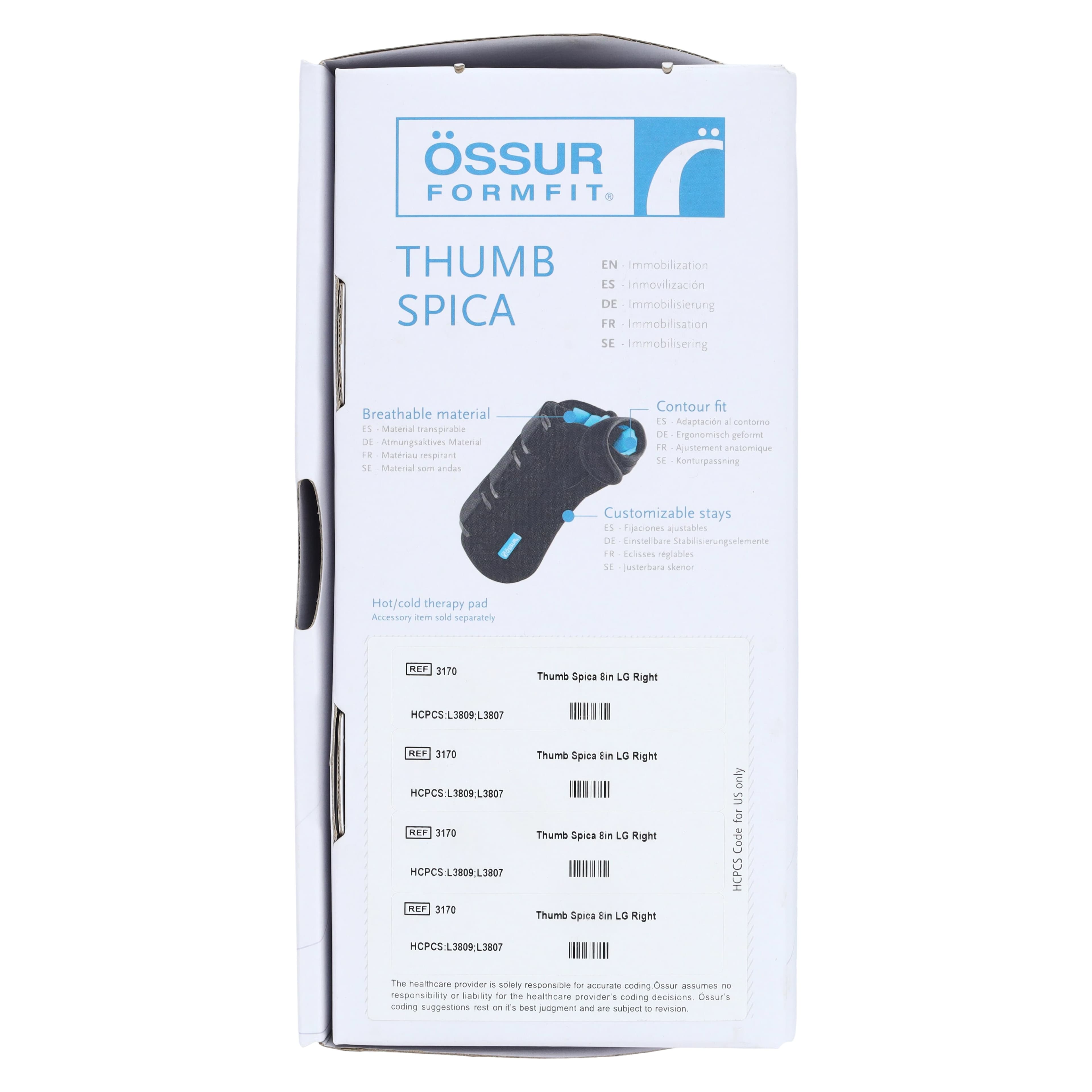 Ossur Formfit Spica Thumb Splint, Right, Large (8-9") thumbnail 7