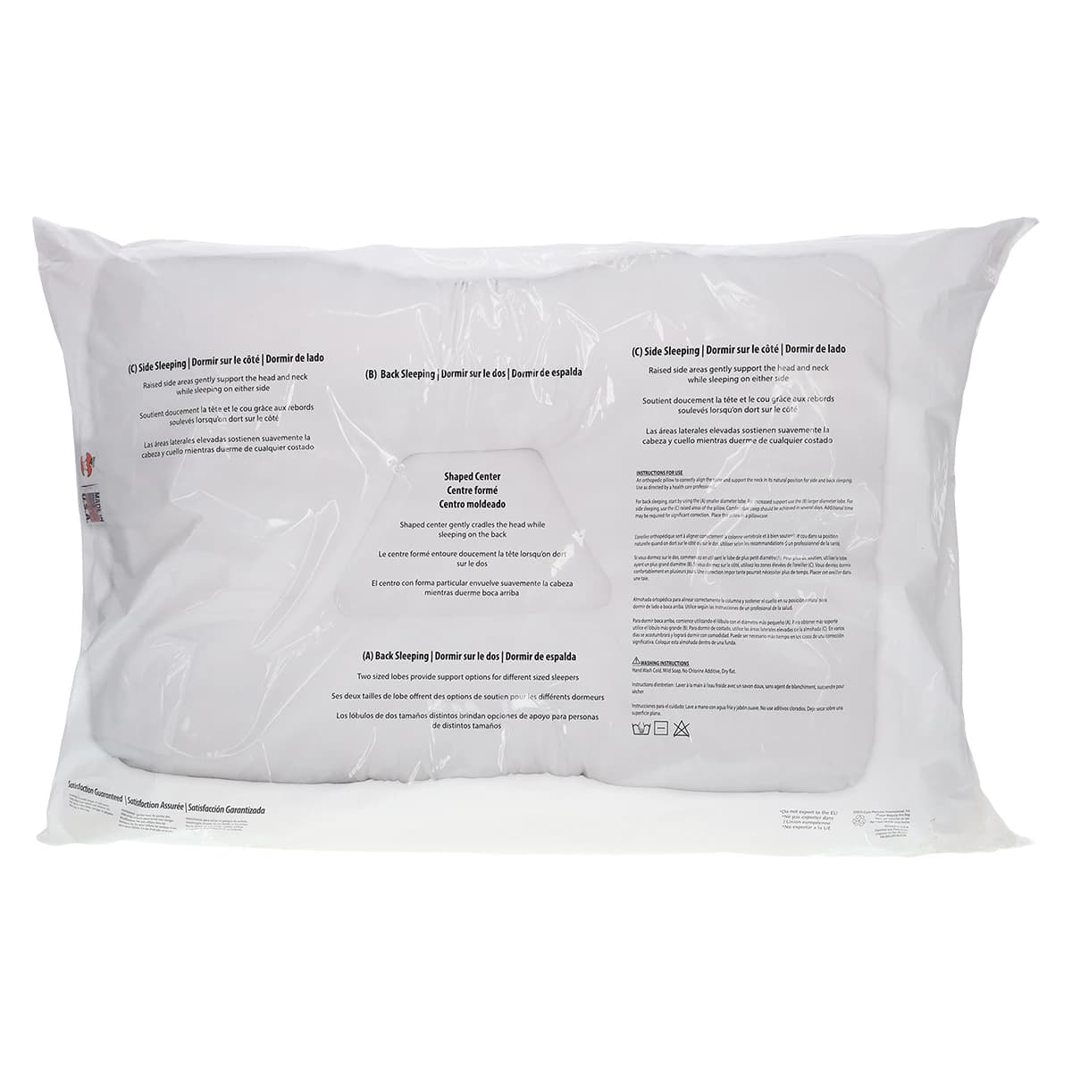 Core Products Pillow Tri-Core Firm Full-Size, 24 in x 16 in, Fiber, White, Reusable, Each thumbnail 2