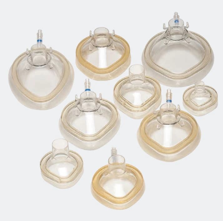 SunMed Anesthesia Mask, Clear, Adult Size 5, Air-Filled Cushion, Disposable, Latex-Free, 20/Case - Mask Traditional Adult - Image 1