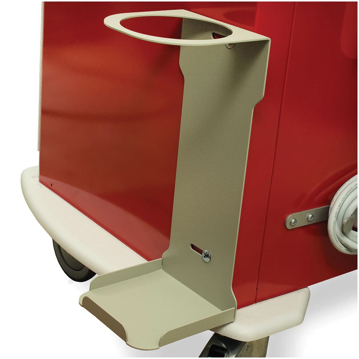 Harloff O2 Bottle Holder for Classic/Mini Line Emergency Cart, Size D/E, Beige, Aluminum, Each - O2 Bottle Holder - Image 1