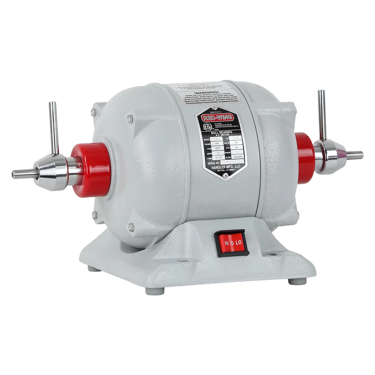 Handler Red Wing Lathe Model 26A, 1/4 HP, Two-Speed, Low Base, 115V - Red Wing Lathe 1/4 HP Unit - Image 1