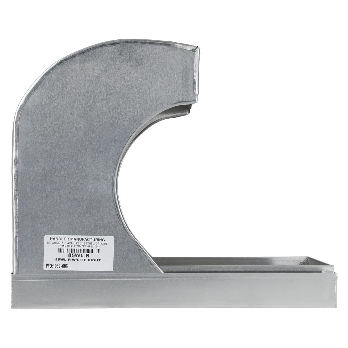 Handler 85WL-R Splash Hood with Lite Right, 10" Wide Aluminum with Insert Pan thumbnail 4
