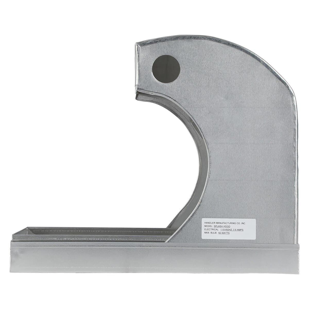 Handler 85WL-R Splash Hood with Lite Right, 10" Wide Aluminum with Insert Pan thumbnail 5