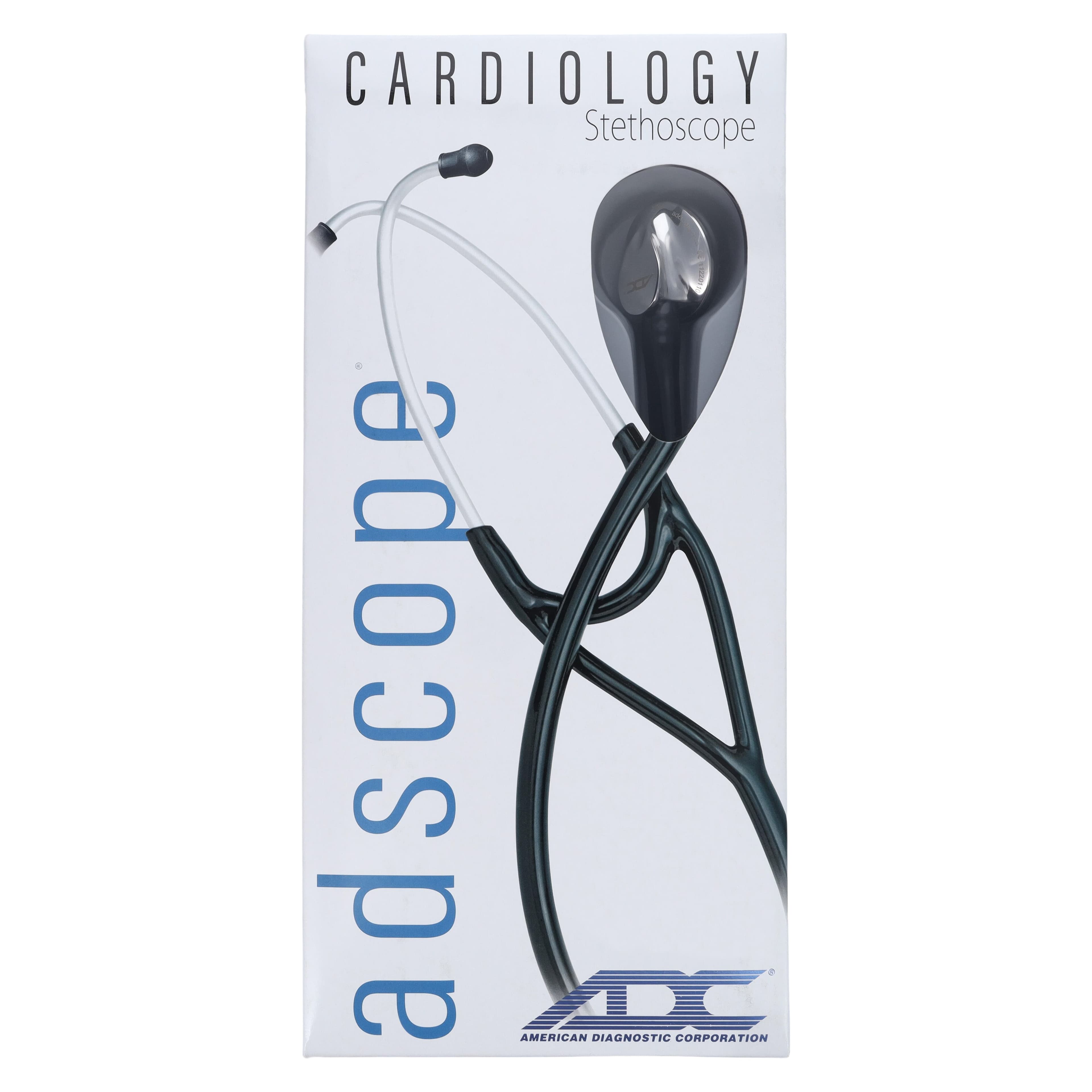 American Diagnostic Adscope 600 Cardiology Stethoscope, Adult, Black, Double Lumen Tubing thumbnail 10