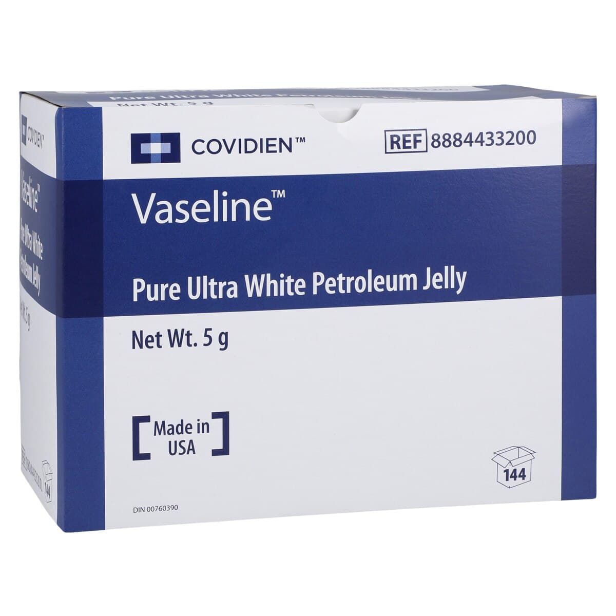Vaseline Pure Ultra White Petroleum Jelly, 5 g Single-Use Foil Packet, 144/Box, 4 Boxes/Case (576 Packets) thumbnail 2