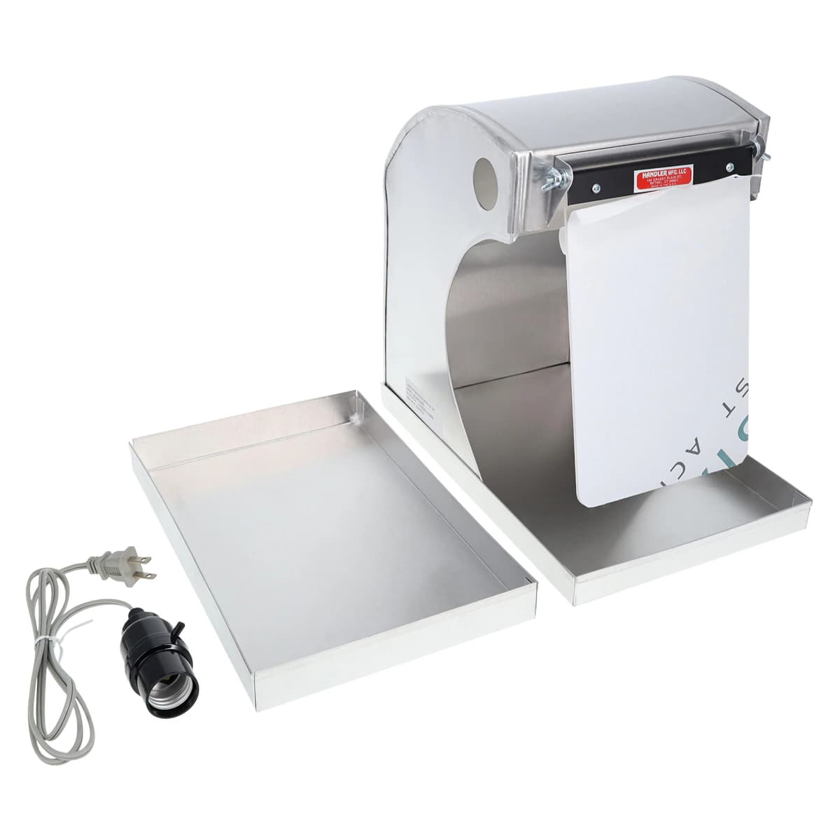 Aluminum Splash Hood, 8" Wide, Light on Left with Shield and Insert Pan - Aluminum Splash Hoods 8" Light on left - Image 1