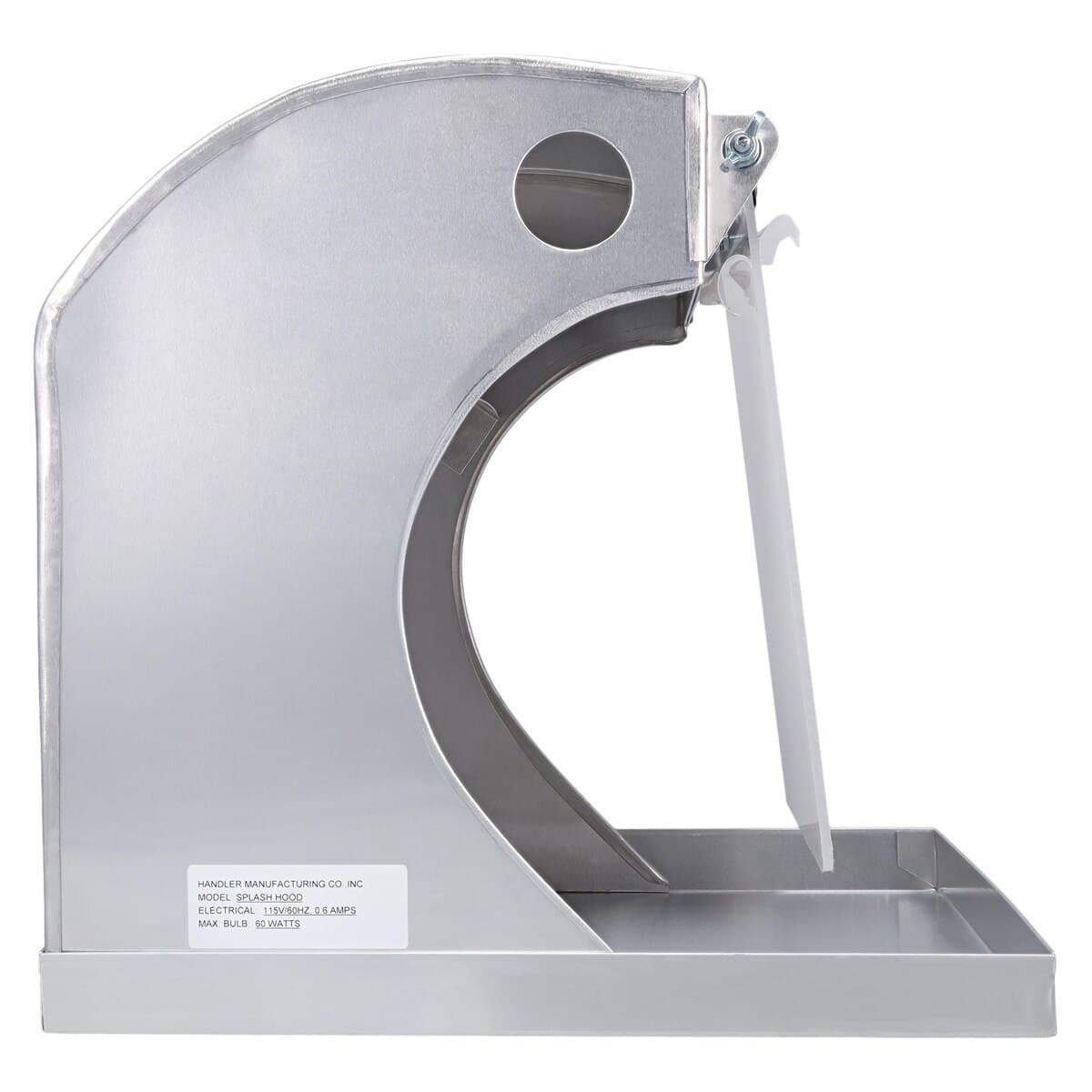 Aluminum Splash Hood, 8" Wide, Light on Left with Shield and Insert Pan thumbnail 2