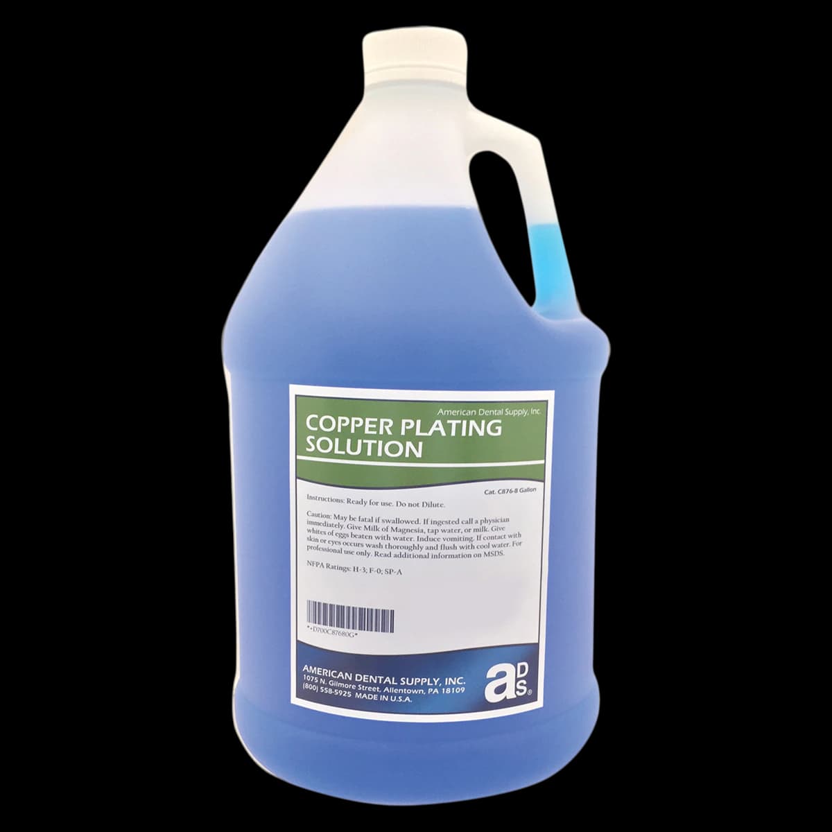 American Dental Supply Copper Plating Solution, 1 Gallon (128 oz) Bottle - Copper Plating Solution 1gal - Image 1