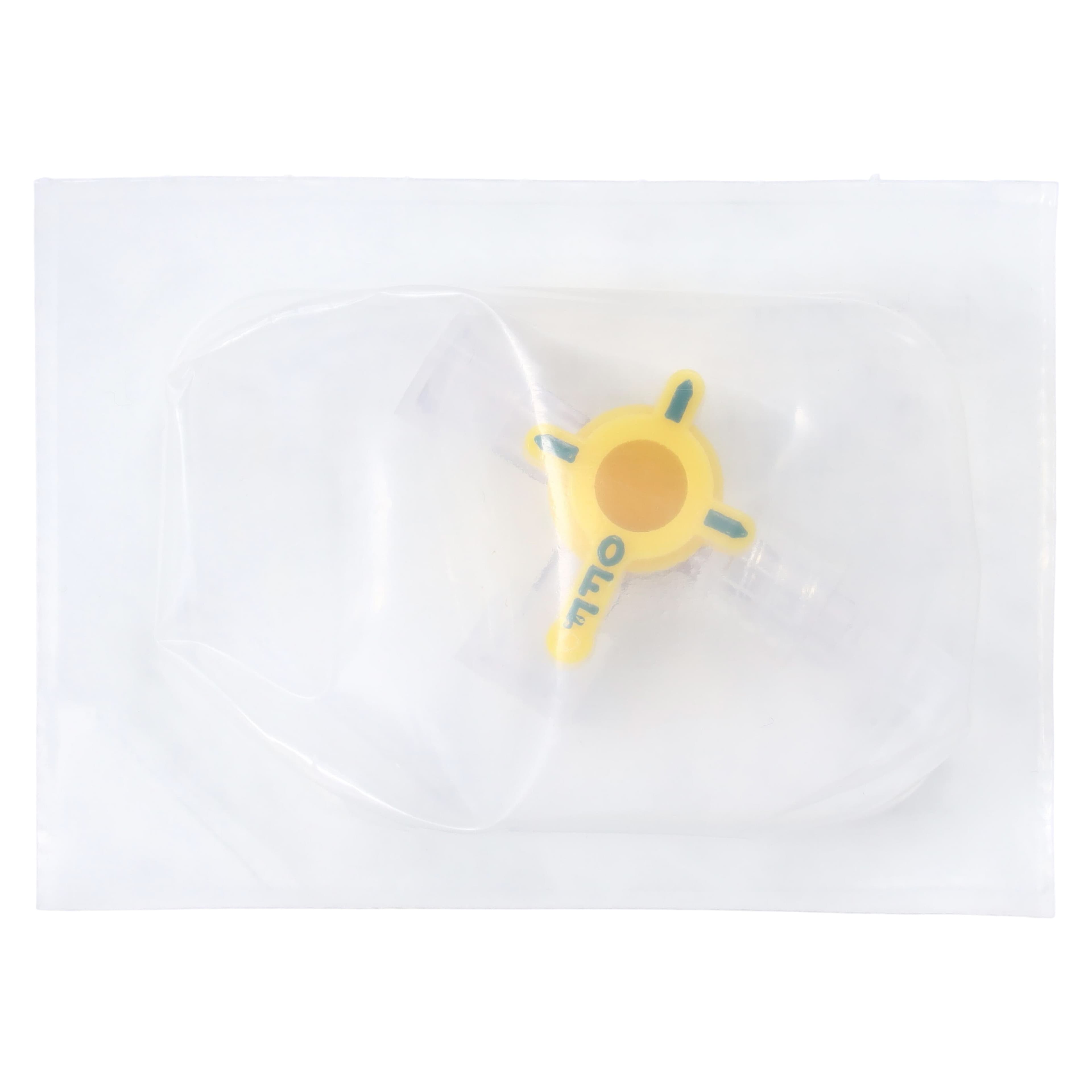 Hi-Flo 3-Way Stopcock Swivel Male Luer Lock, Non-DEHP/Non-PVC, Sterile, Yellow Handle, Large Bore, 50/Case thumbnail 2