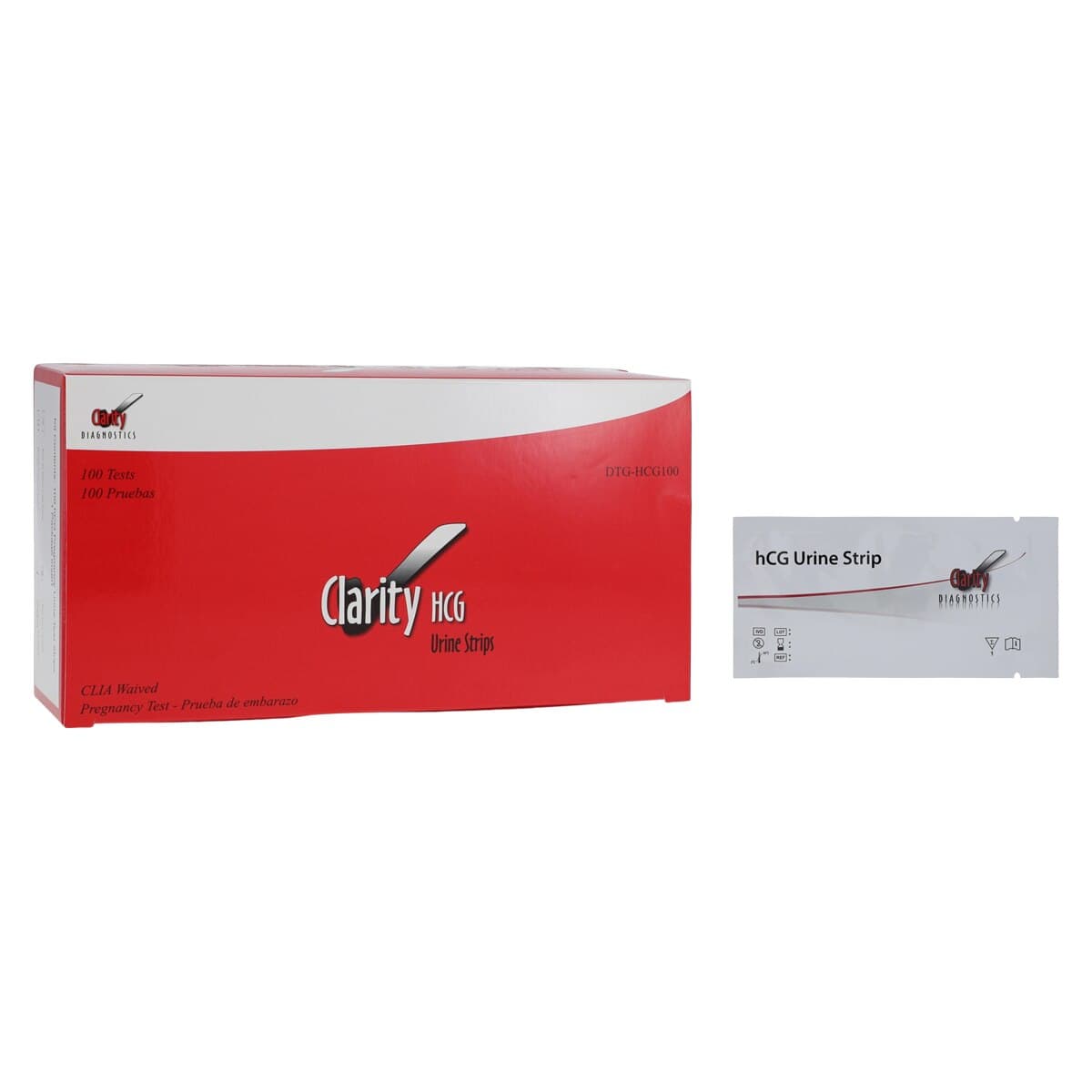 Clarity hCG Urine Pregnancy Test Strips, CLIA Waived, 100/Box thumbnail 2